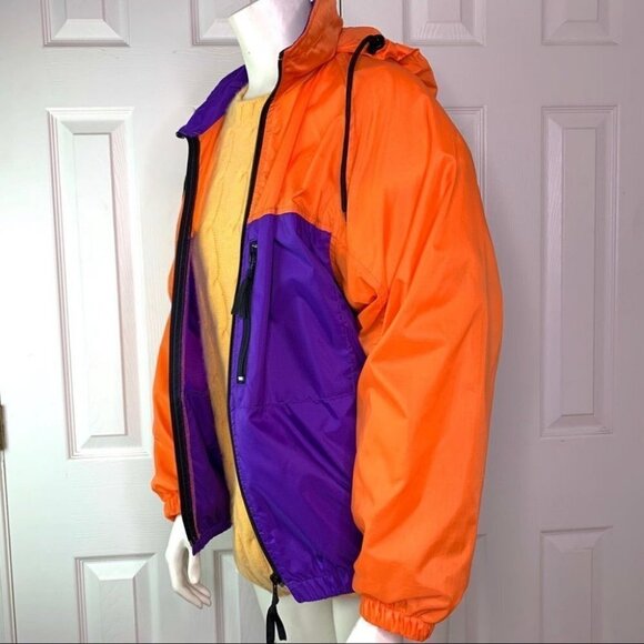 VINTAGE OUTERWEAR R & R ORANGE PURPLE COLOUR BLOCK COLOUR windbreaker  ja… - Picture 7 of 11